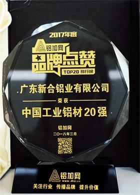 2017中國工業(yè)鋁型材20強(qiáng)
