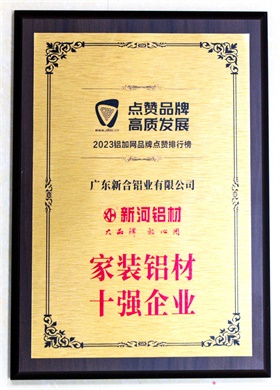 2023鋁加網(wǎng)家裝鋁材十強(qiáng)企業(yè)